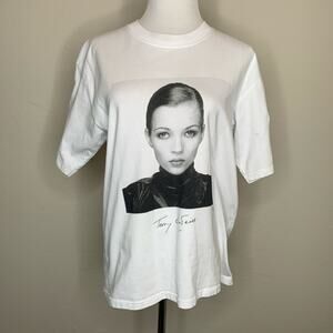 Anine Bing T shirt X to Kate Moss Ida Tee White Portrait Limited Edition Small